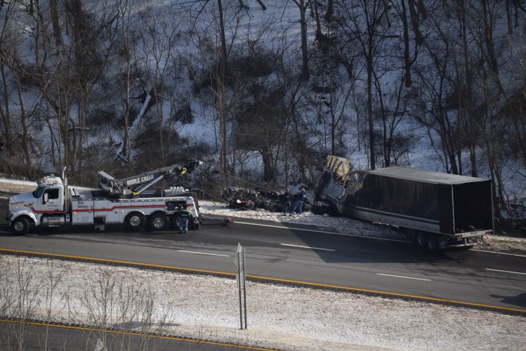 Tractor trailer crash stalls traffic on I-70 - The Times Leader